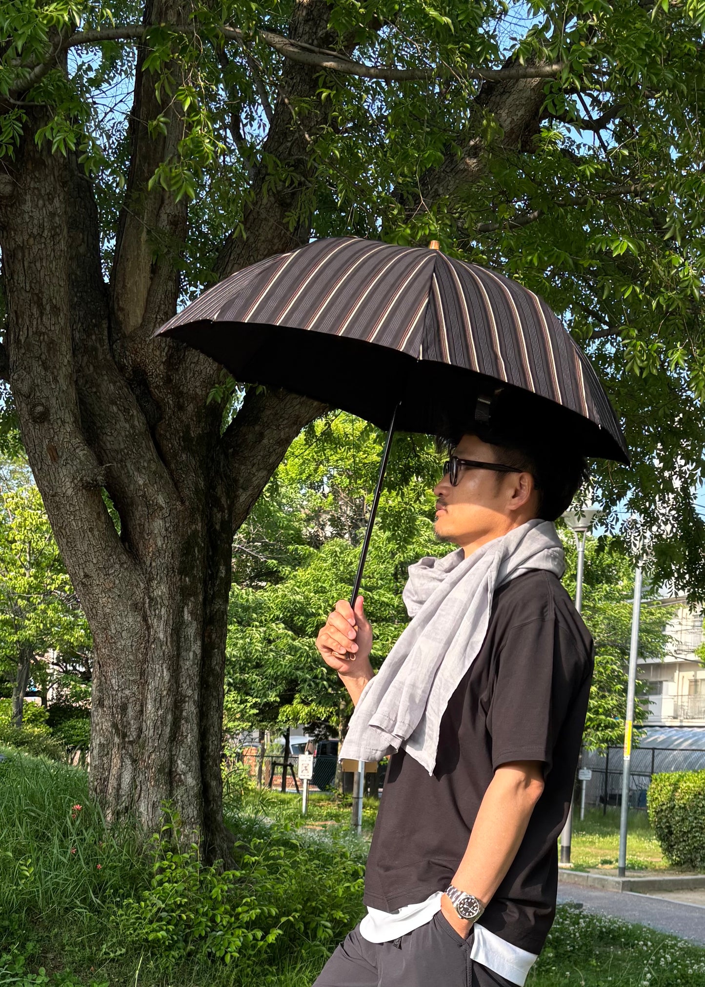 新作✳︎メンズ播州織日傘✳︎折りたたみ✳︎日本製✳︎国内送料込
