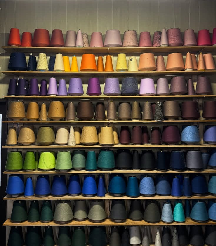 播州織✖️フェイクラビット⭐️1点ものマフラー⭐️クリスマスプレゼント⭐️通すだけで上品。冬の首元に大人の余裕を