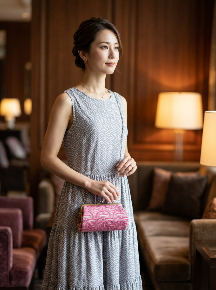 ポーチ（播州織/国産刺繍）