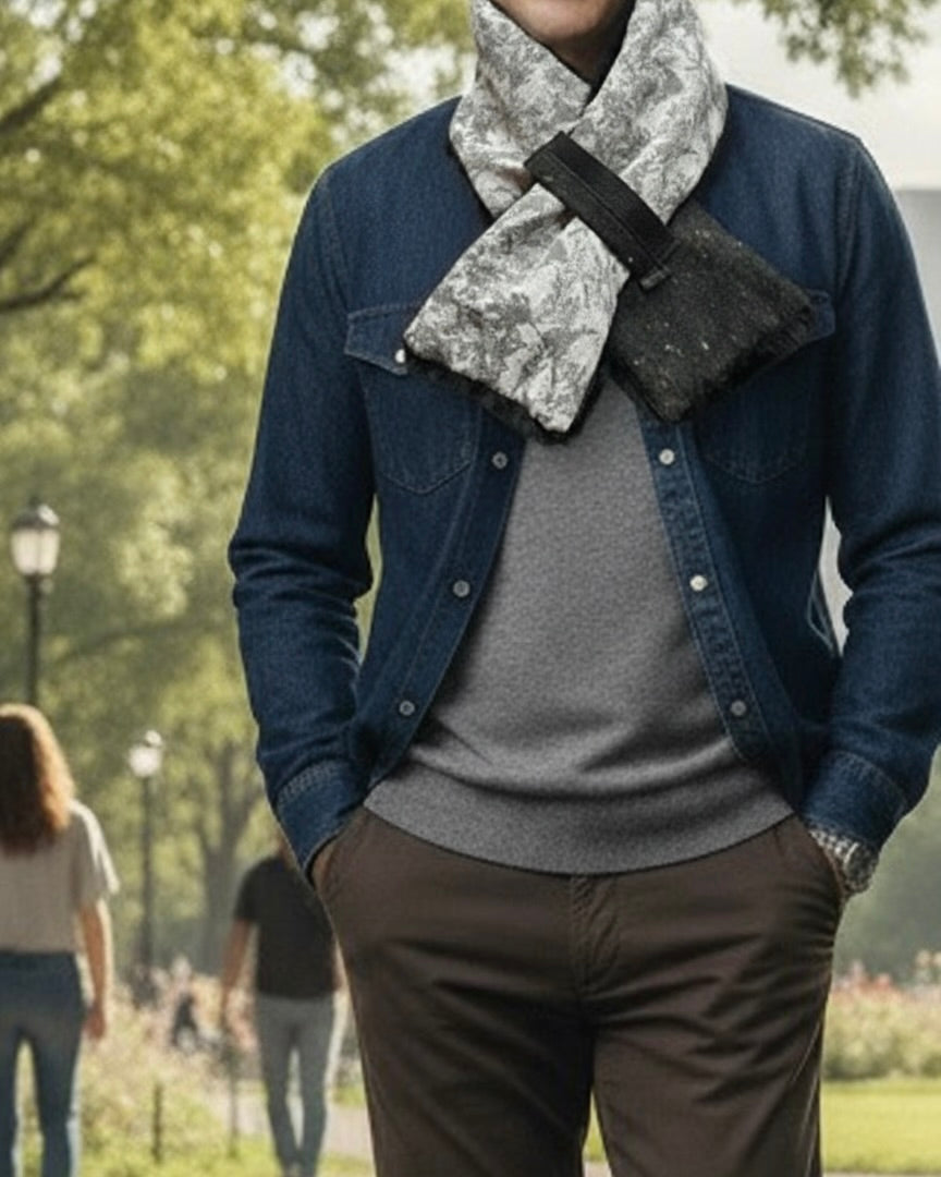 播州織✖️フェイクラビット⭐️1点ものマフラー