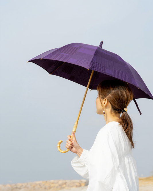 HiraTen 播州織日傘「パッチワークシリーズ／すみれ色」