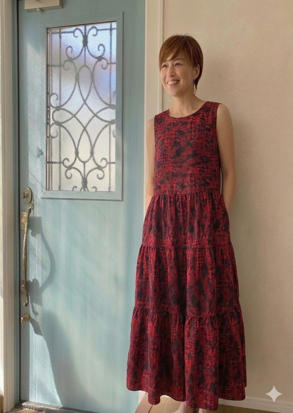 播州織ワンピース/まとうたび、深みが増す。播州織の赤