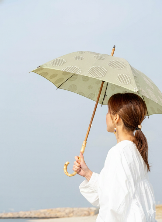 HiraTen 播州織日傘「水玉シリーズ／ライトイエロー」