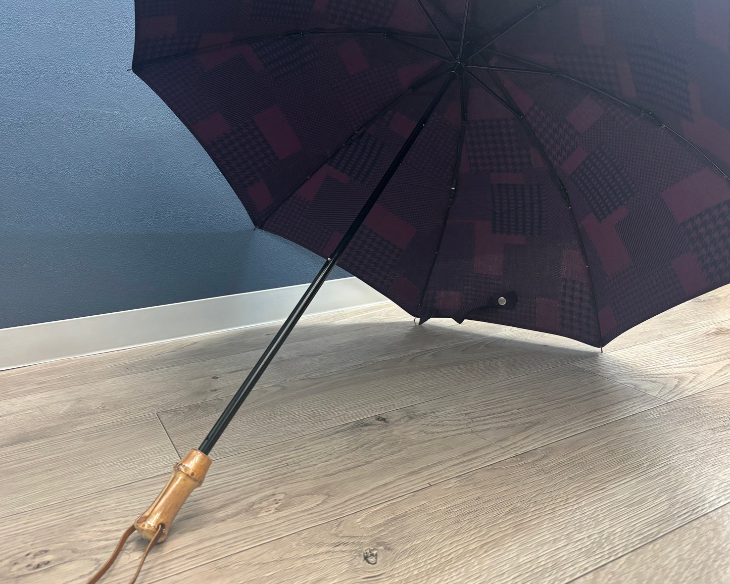 HiraTen 播州織日傘「パッチワークシリーズ／エンジ色」