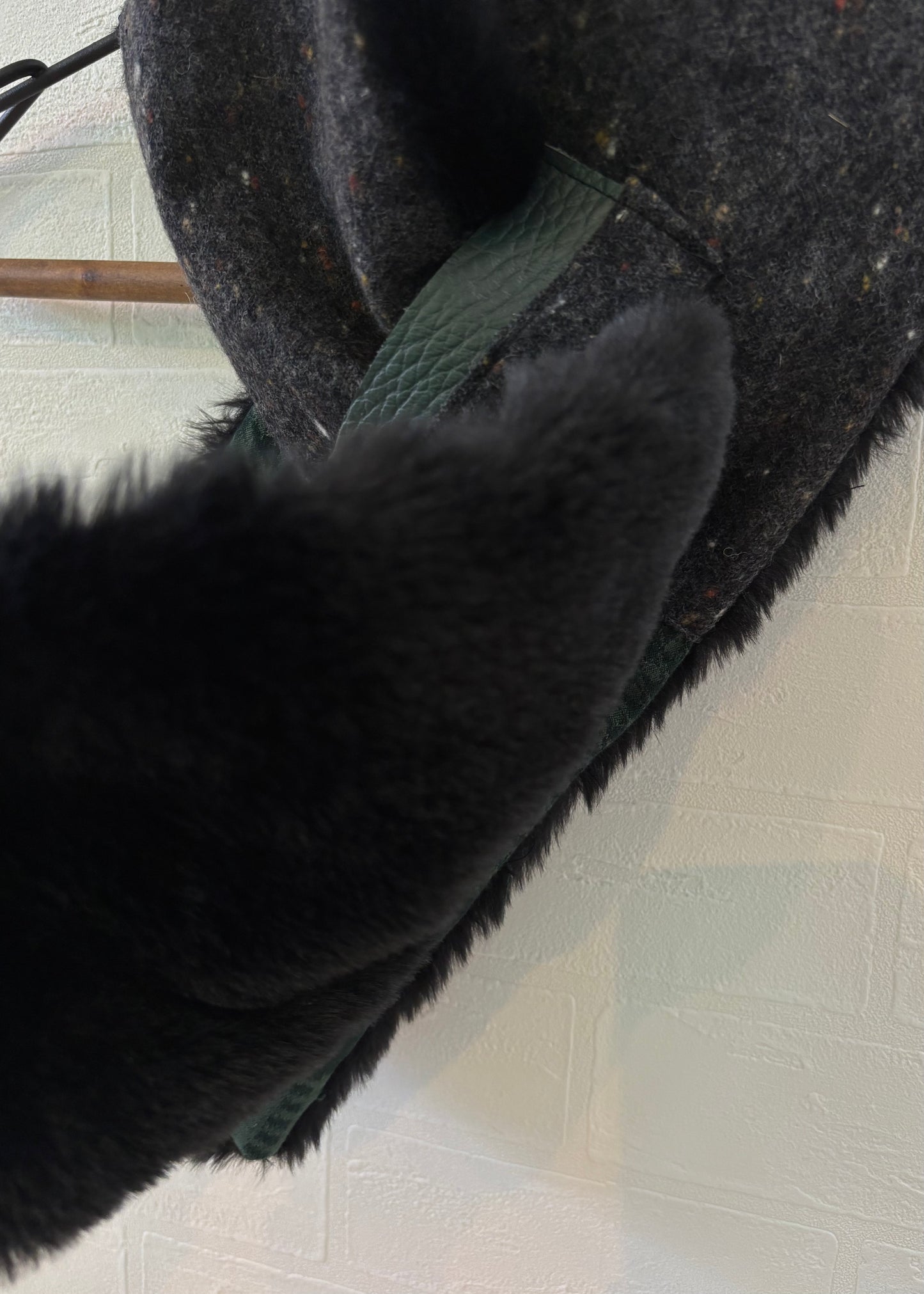 播州織✖️フェイクラビット⭐️1点ものマフラー⭐️クリスマスプレゼント⭐️通すだけで上品。冬の首元に大人の余裕を