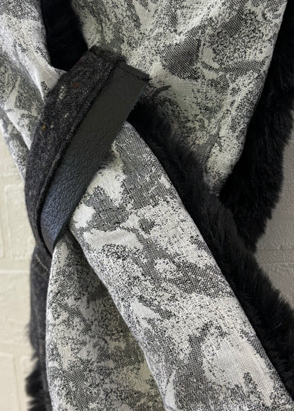 播州織✖️フェイクラビット⭐️1点ものマフラー⭐️クリスマスプレゼント⭐️通すだけで上品。冬の首元に大人の余裕を