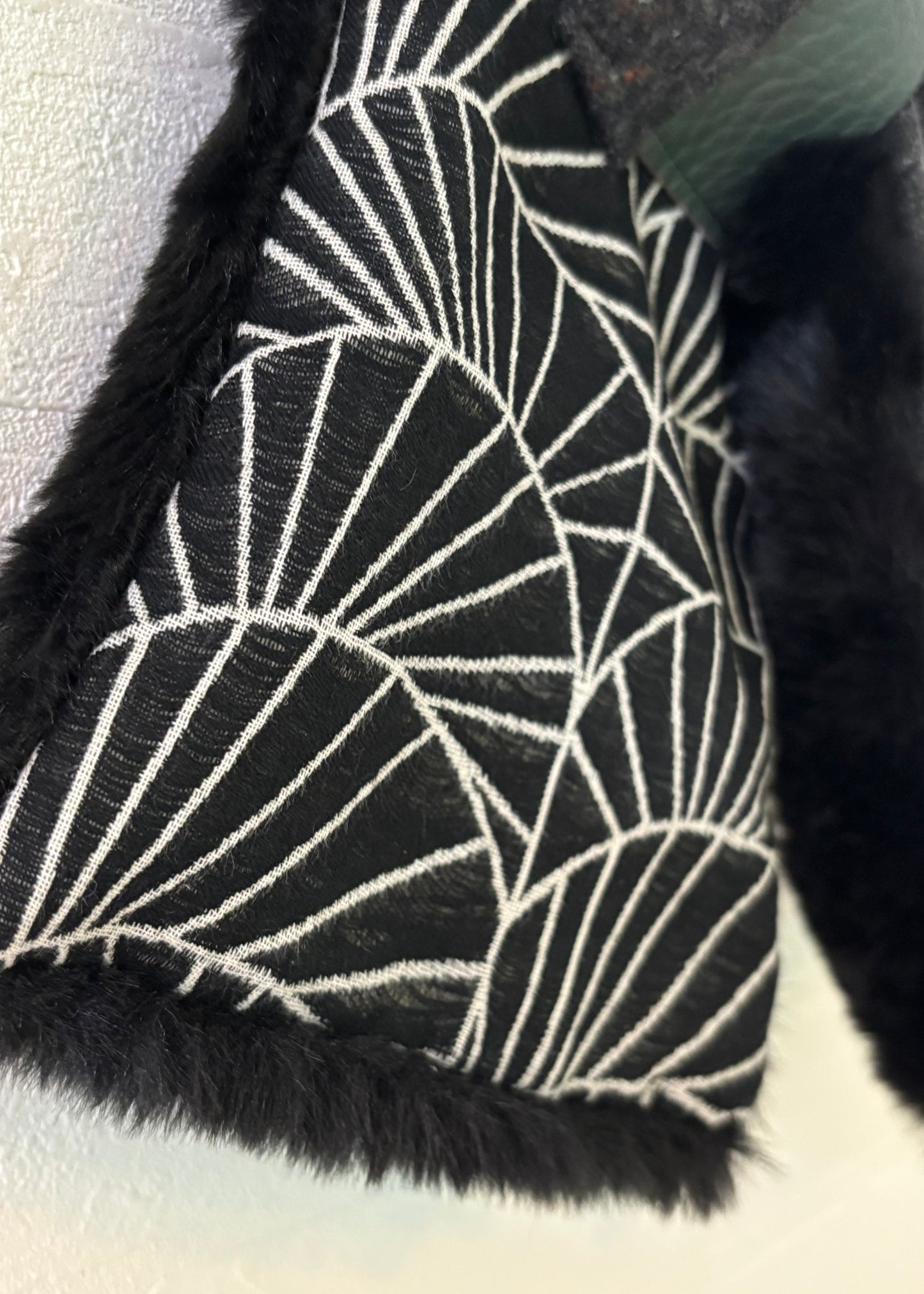 播州織✖️フェイクラビット⭐️1点ものマフラー⭐️クリスマスプレゼント⭐️通すだけで上品。冬の首元に大人の余裕を