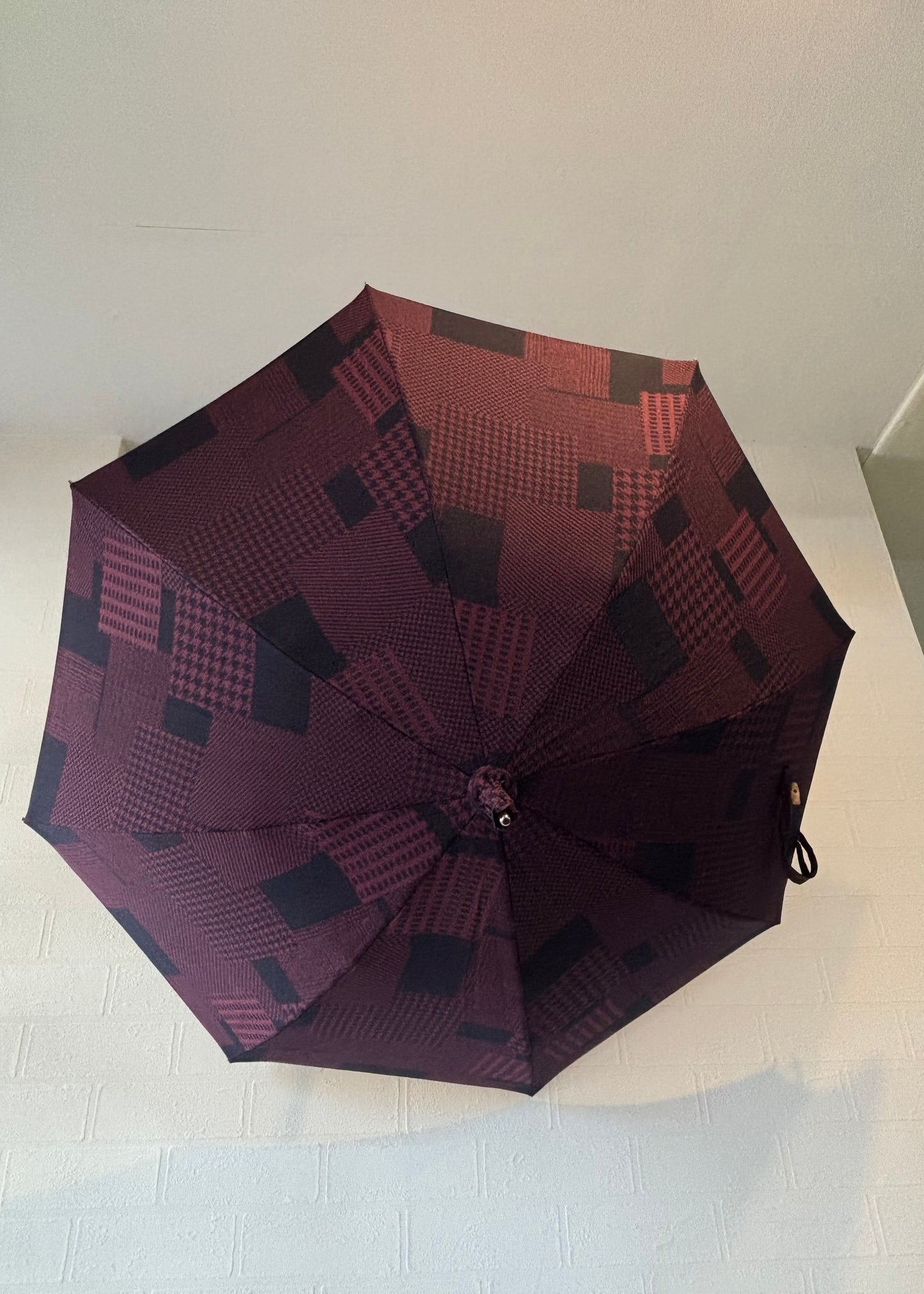 HiraTen 播州織日傘「パッチワークシリーズ／エンジ色」