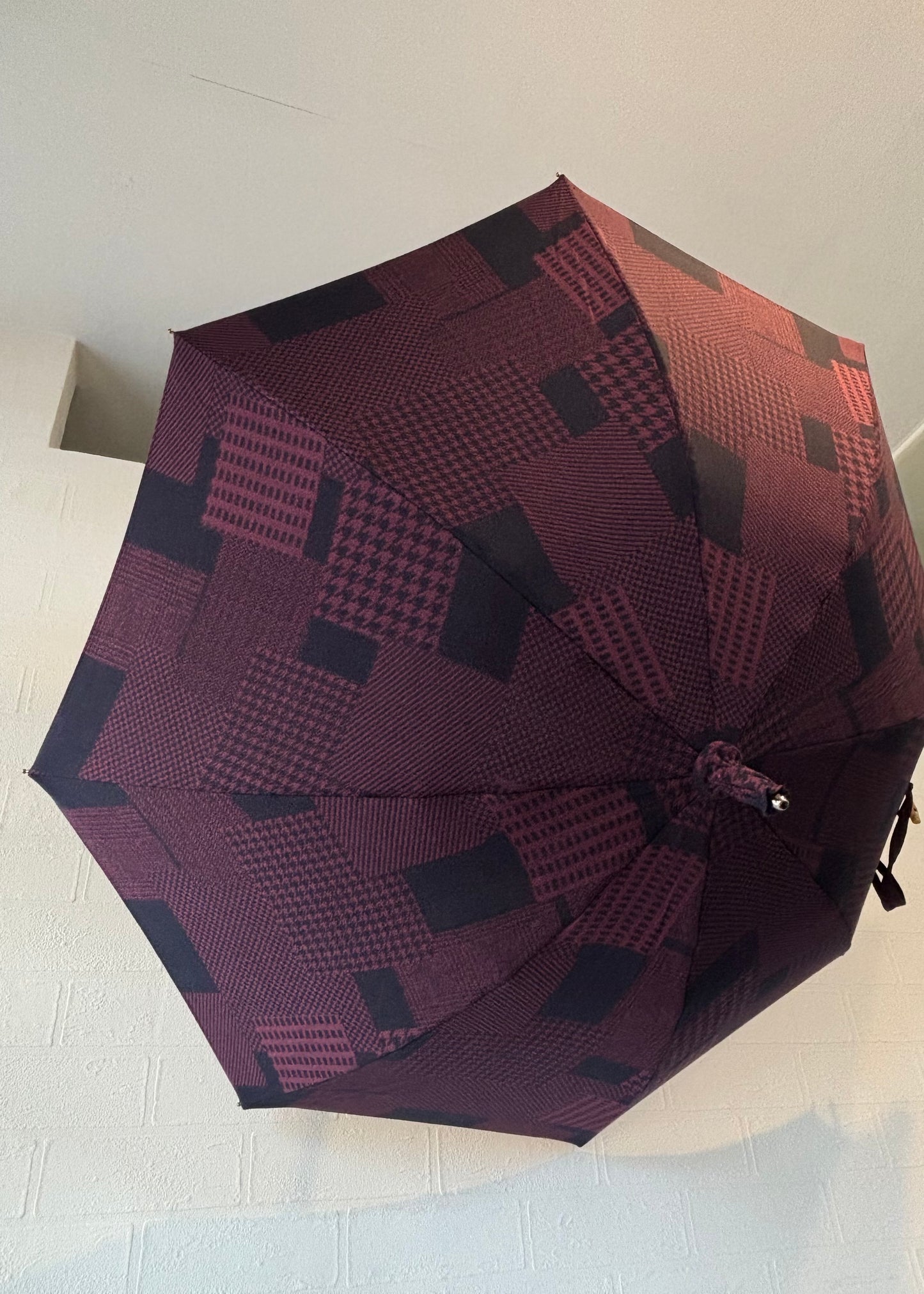 HiraTen 播州織日傘「パッチワークシリーズ／エンジ色」