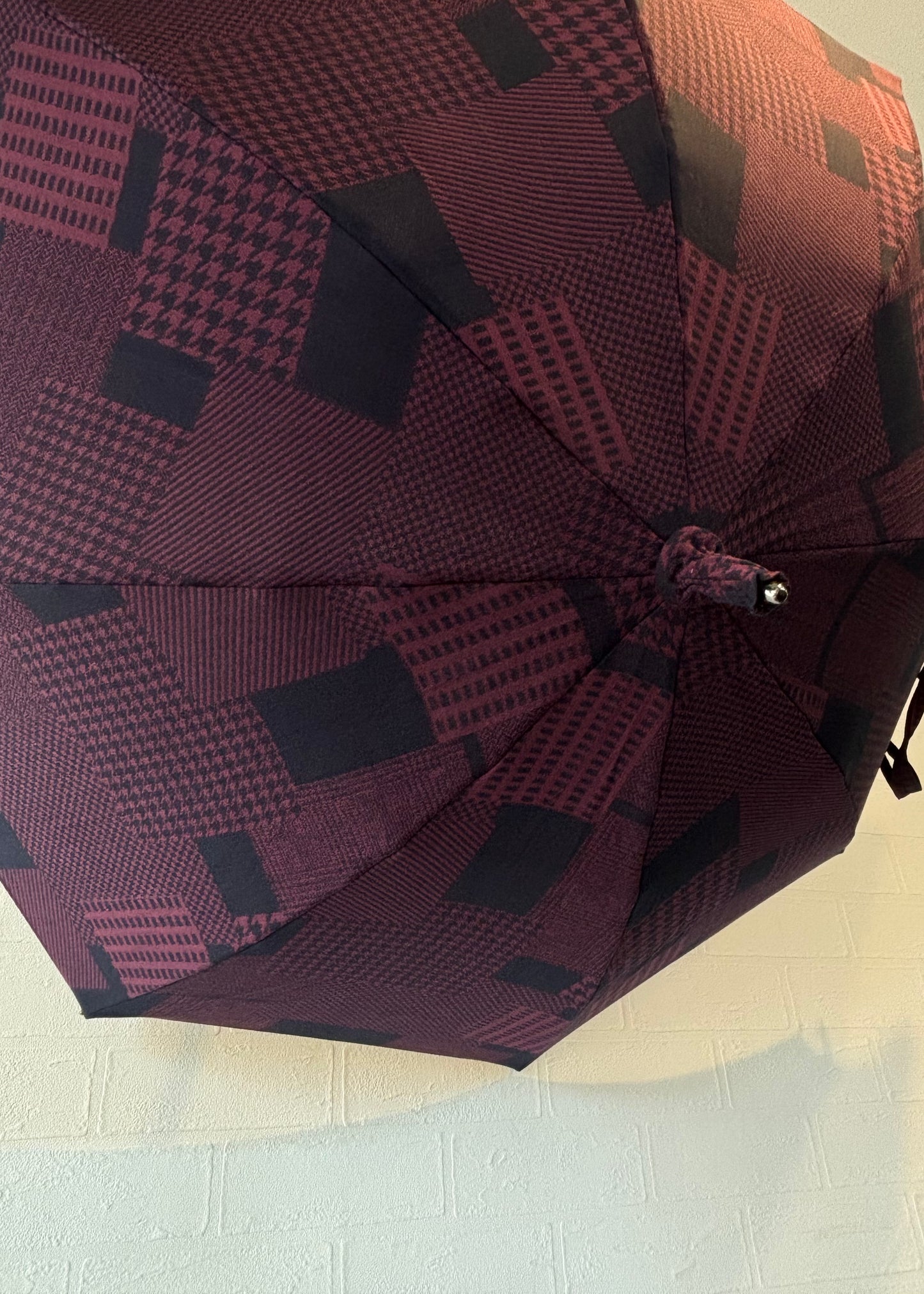 HiraTen 播州織日傘「パッチワークシリーズ／エンジ色」