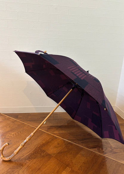 HiraTen 播州織日傘「パッチワークシリーズ／エンジ色」