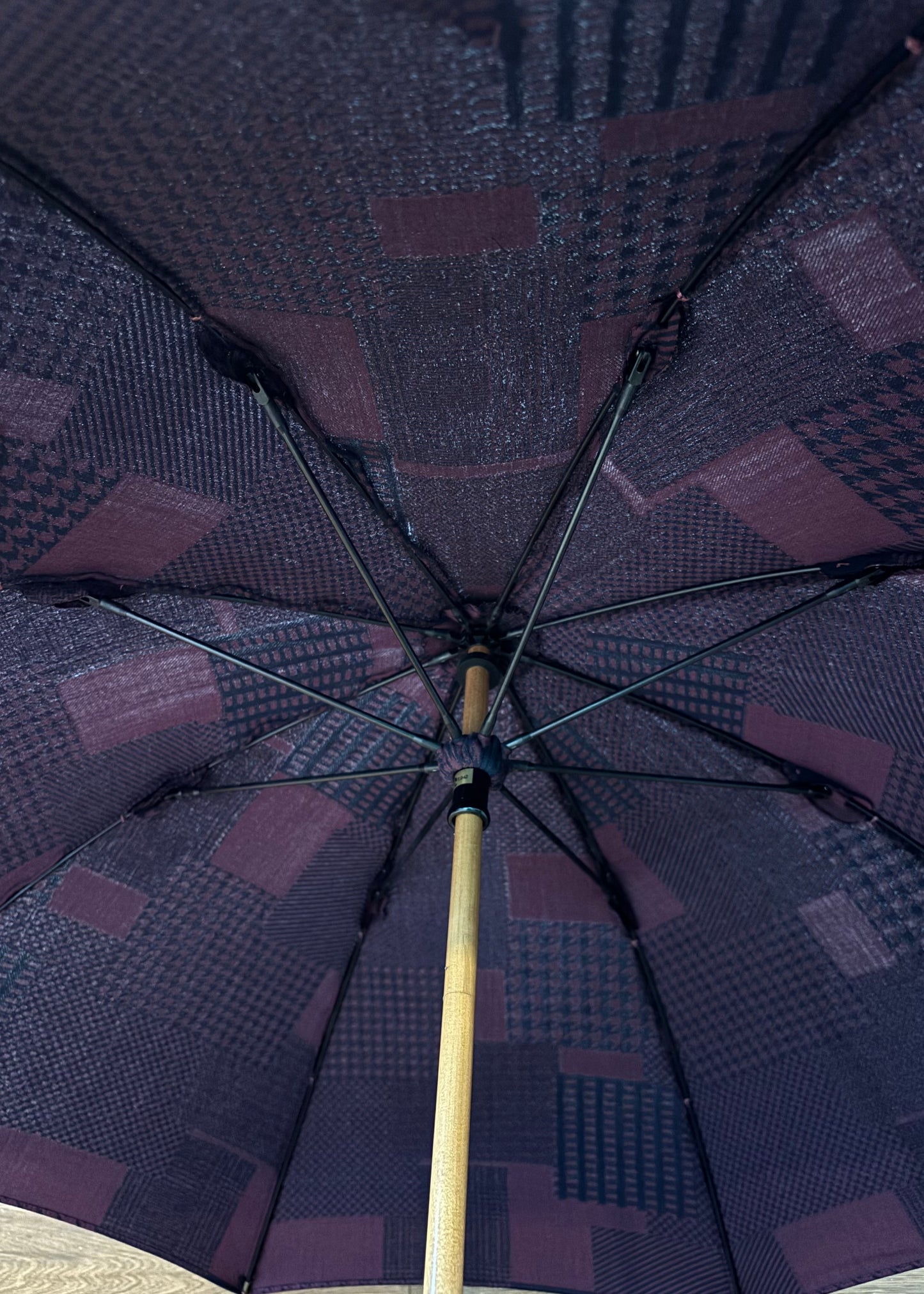 HiraTen 播州織日傘「パッチワークシリーズ／エンジ色」