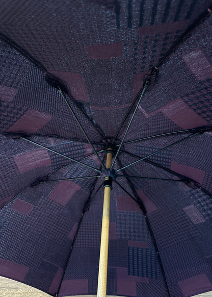 HiraTen 播州織日傘「パッチワークシリーズ／エンジ色」