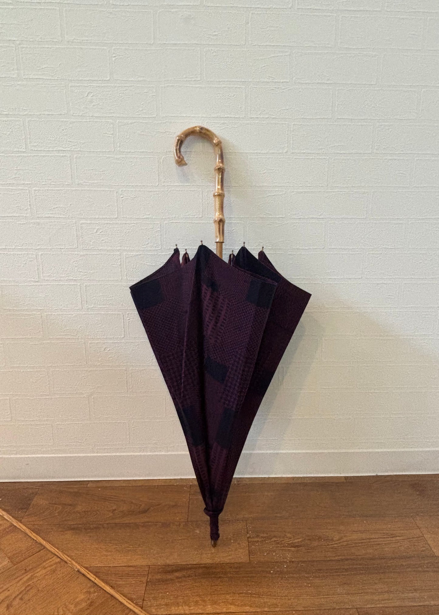 HiraTen 播州織日傘「パッチワークシリーズ／エンジ色」