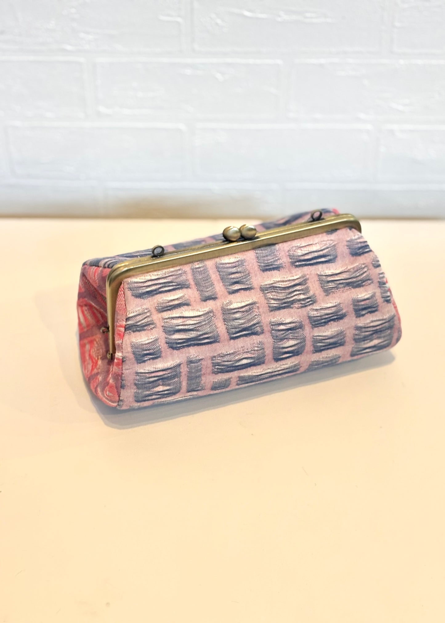 播州織 がま口ポーチ（ショルダー対応）限定品