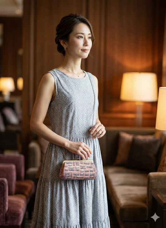 播州織 がま口ポーチ（ショルダー対応）限定品